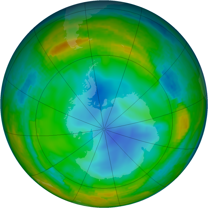 Antarctic ozone map for 27 July 1994